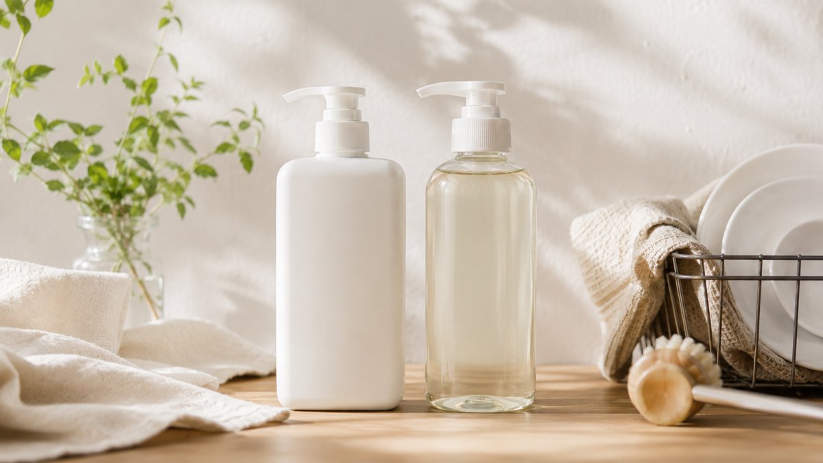 石けん・植物由来洗剤を並べた比較カット